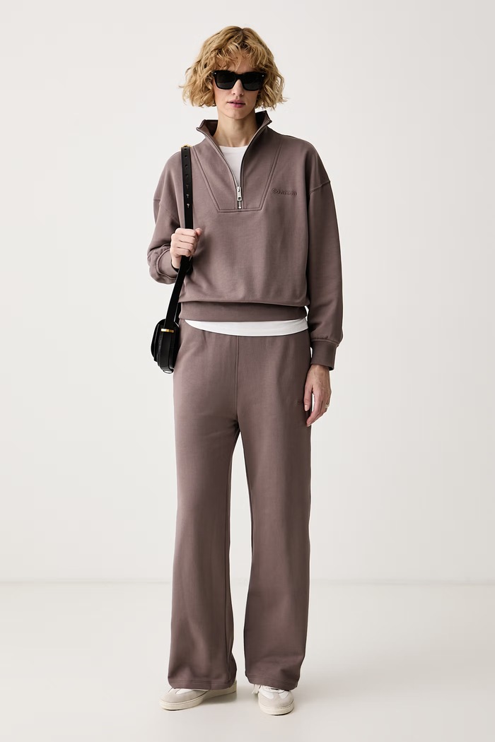 Calvin Klein Bluza damska bawełniana LV044G247G brązowy AW26