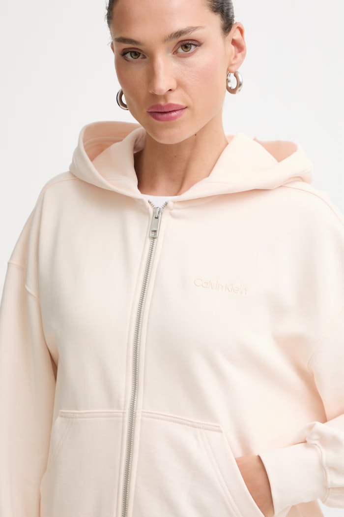 Calvin Klein hanorac cu glugă pentru femei, din bumbac bej LV044G215G