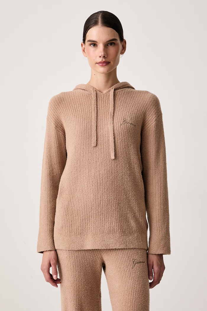Guess Bluza lounge damska LUA beżowy O6BR02.Z1144