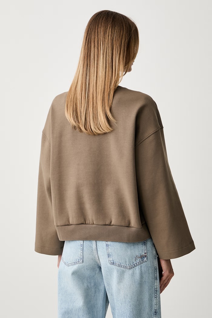 Odzież BOSS bluza damska z bawełną Essega1 50562856 brązowy