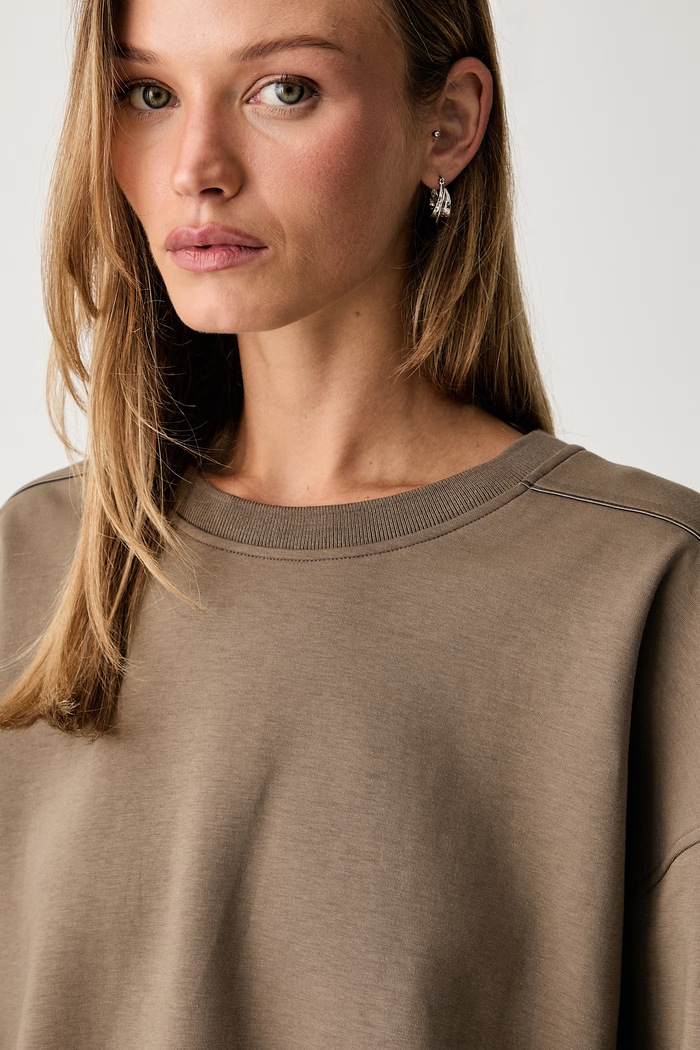 BOSS bluza damska z bawełną Essega1 brązowy 50562856