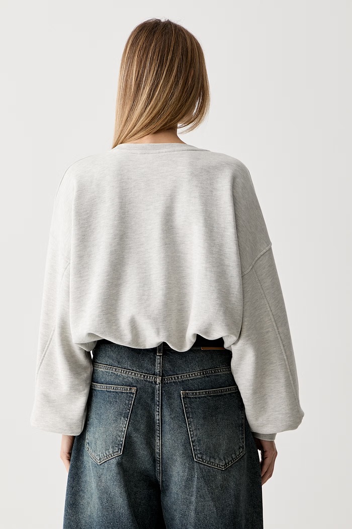 Odzież Gestuz bluza oversize damska z bawełną GZkahla 10911430 szary