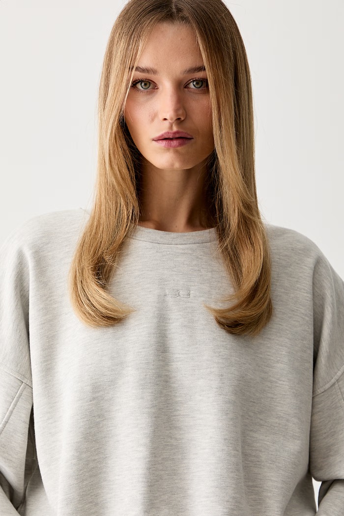 Gestuz bluza oversize damska z bawełną GZkahla szary 10911430