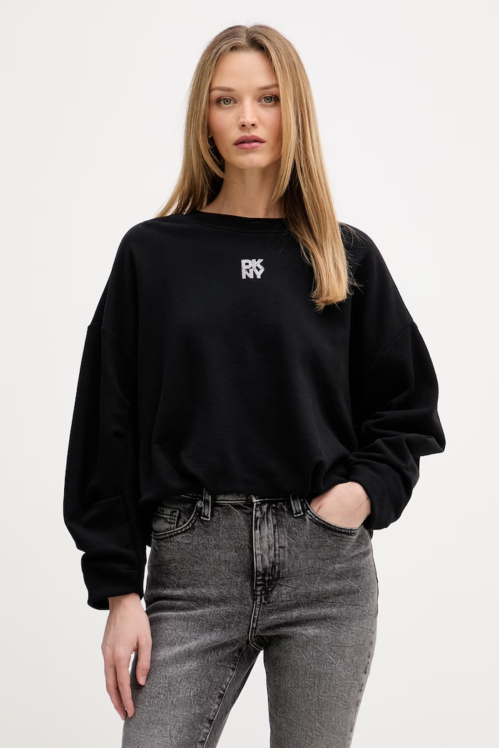 DKNY bluza damska bawełniana czarny DJ6T1766