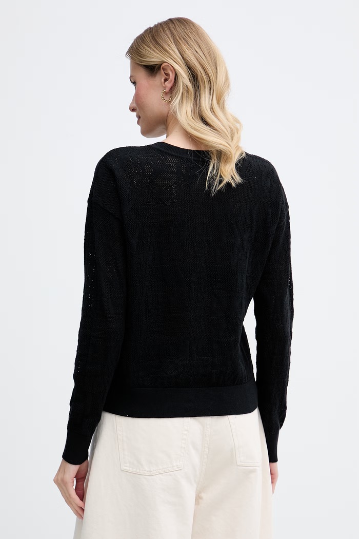 Odzież DKNY sweter damski z bawełną DJ6R0535 czarny