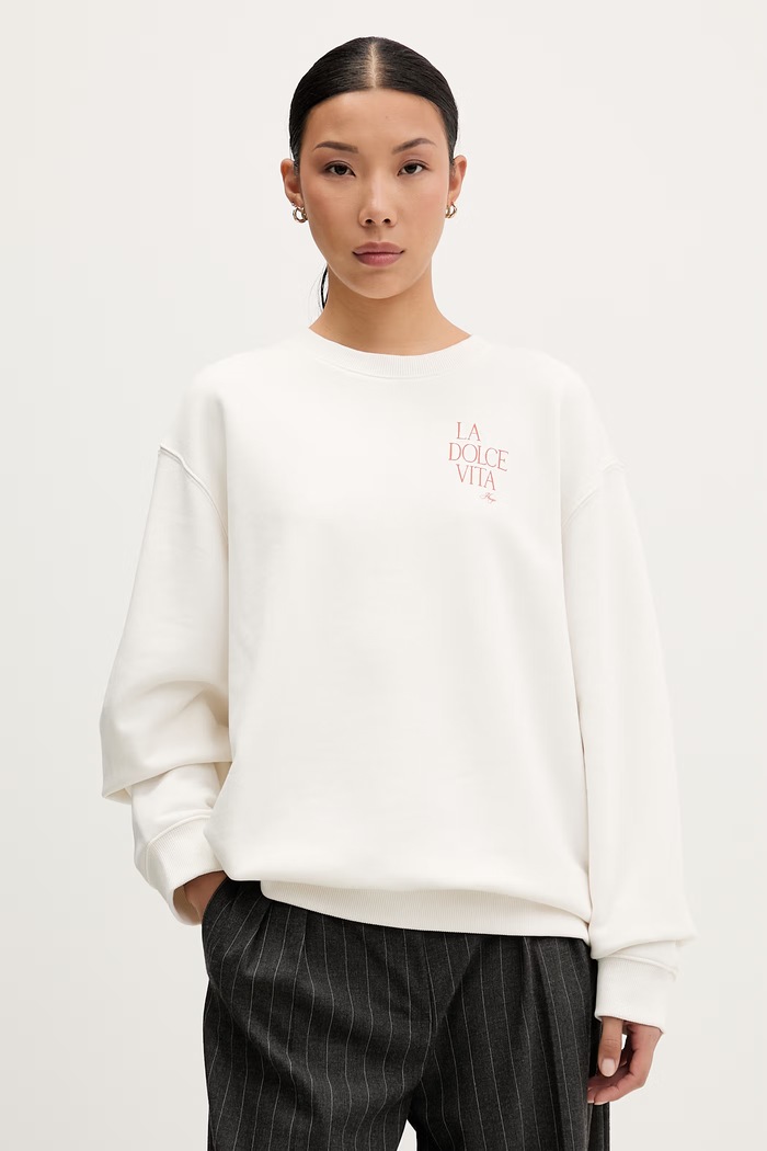 Odzież HUGO bluza damska bawełniana Classic Crew_9 50566677 beżowy
