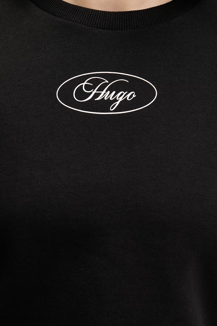 HUGO Blue melegítőfelső női pamut Damaswee_B_1 50573150 fekete