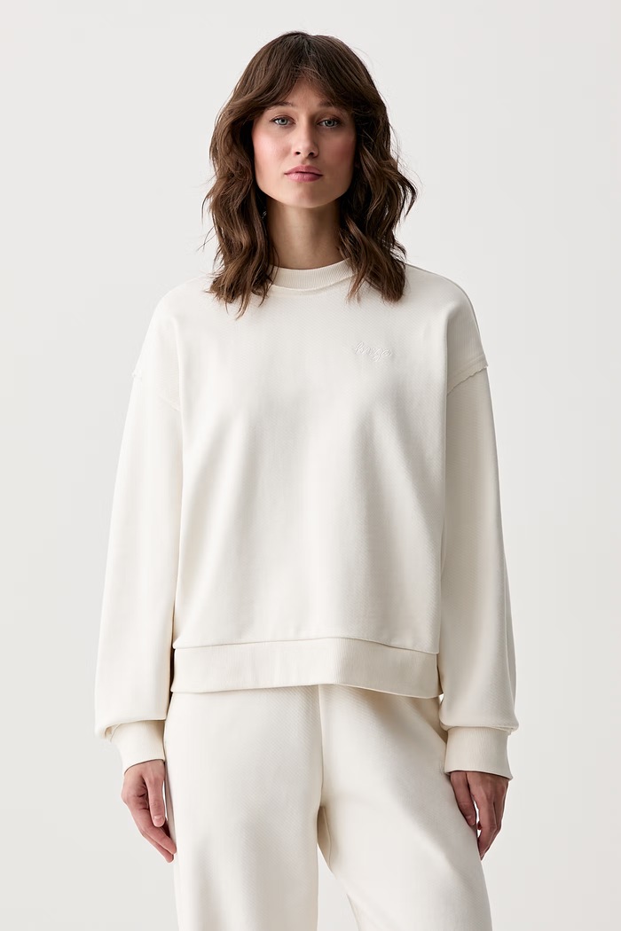 HUGO Blue melegítőfelső női pamut Dismoolie_B bézs 50566506
