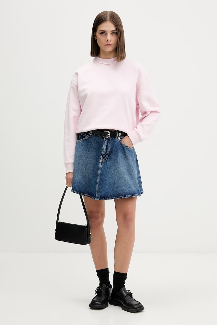 HUGO Blue melegítőfelső női pamut Dismoolie_B 50566506 rózsaszín AW26