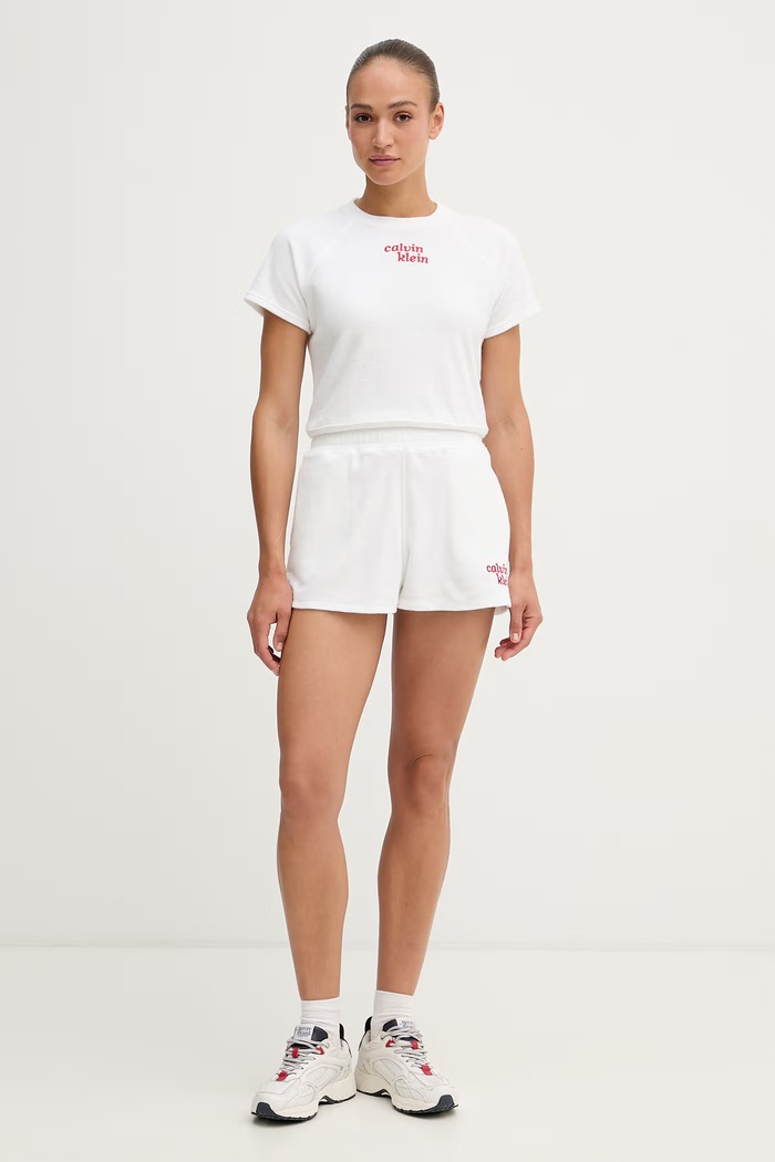 Calvin Klein Jeans t-shirt női pamuttal LV047G287G fehér AW26