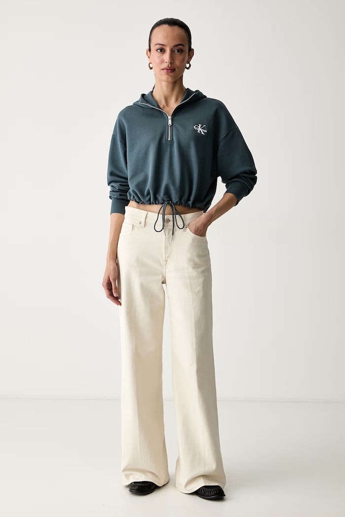 Calvin Klein Jeans dukserica sa kapuljačom za žene od pamuka LV047G203G zelena AW26