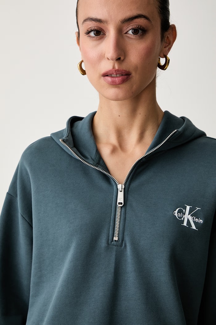 Calvin Klein Jeans dukserica sa kapuljačom za žene od pamuka zelena LV047G203G