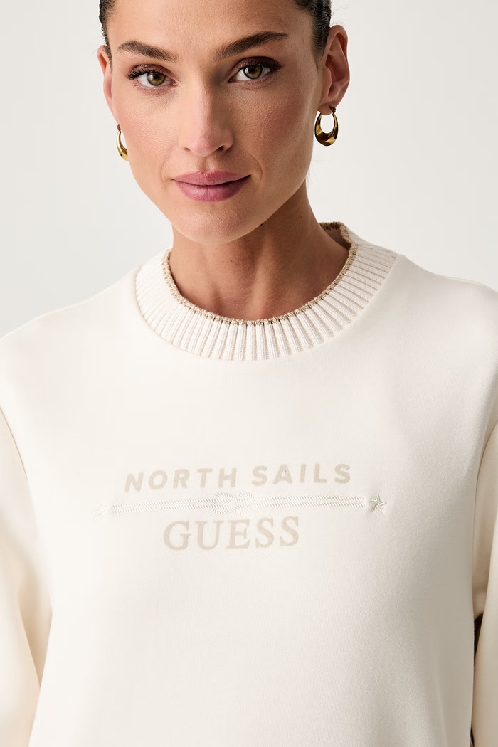 Guess bluza damska z bawełną X NORTH SAILS beżowy W6YQ23.K5316