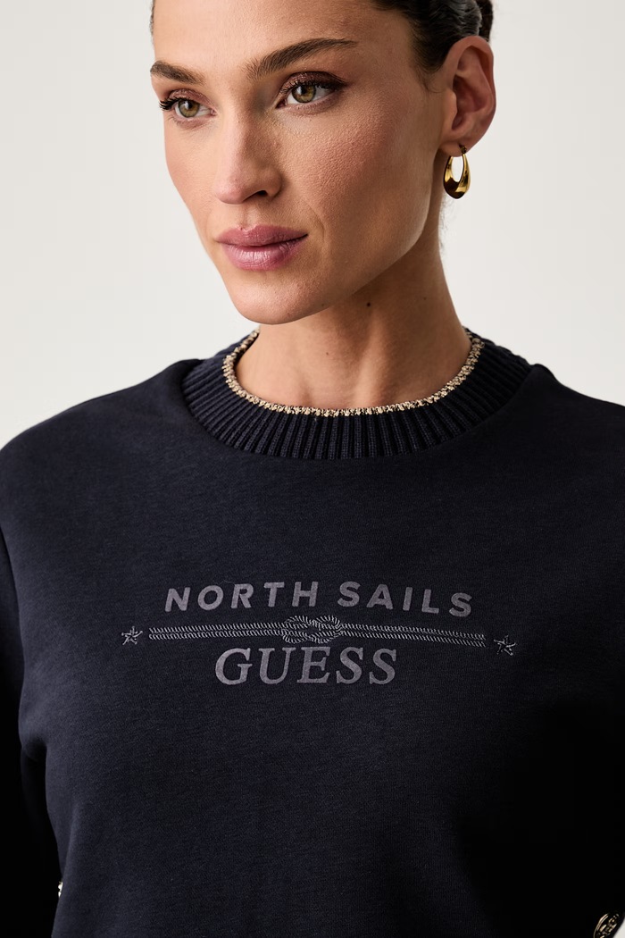 Guess bluza damska z bawełną X NORTH SAILS granatowy W6YQ23.K5316