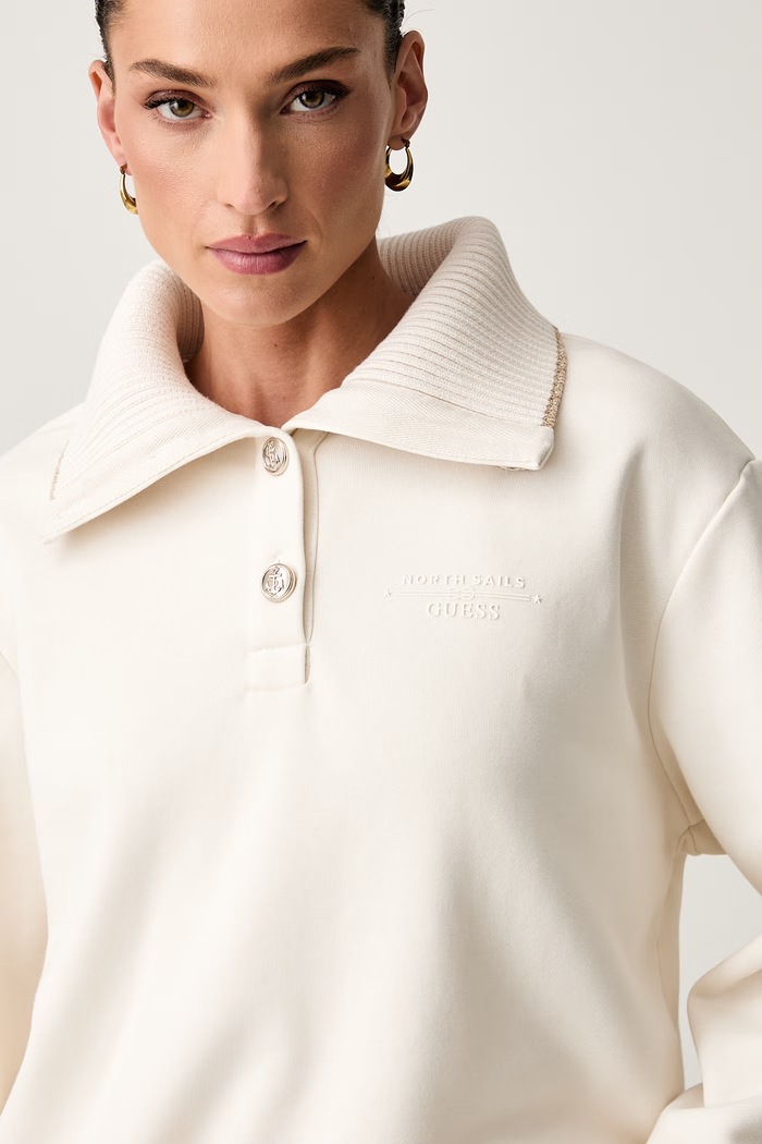 Guess bluza damska z bawełną X NORTH SAILS beżowy W6YQ22.K5315