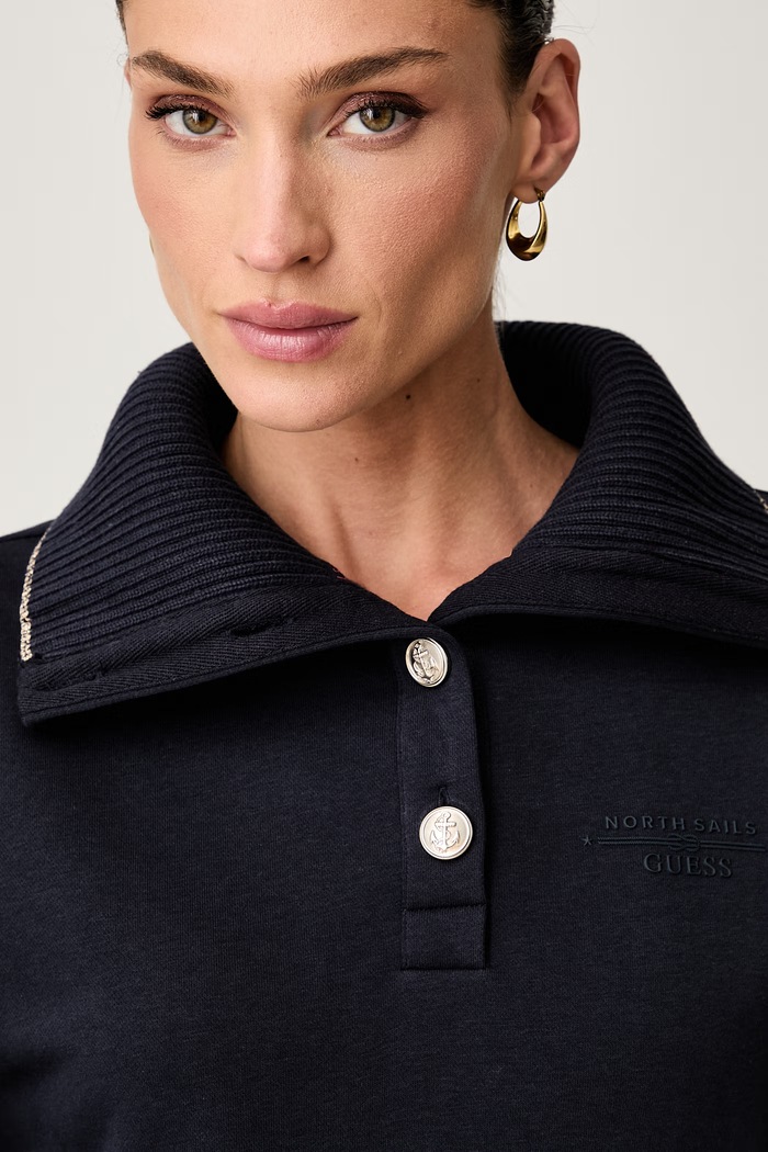 Guess bluza damska z bawełną X NORTH SAILS granatowy W6YQ22.K5315