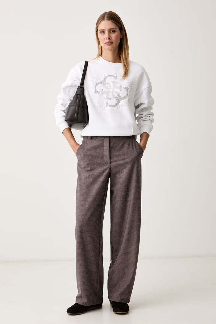 Guess Bluza damska z bawełną W6YQ17.K4355 biały AW26