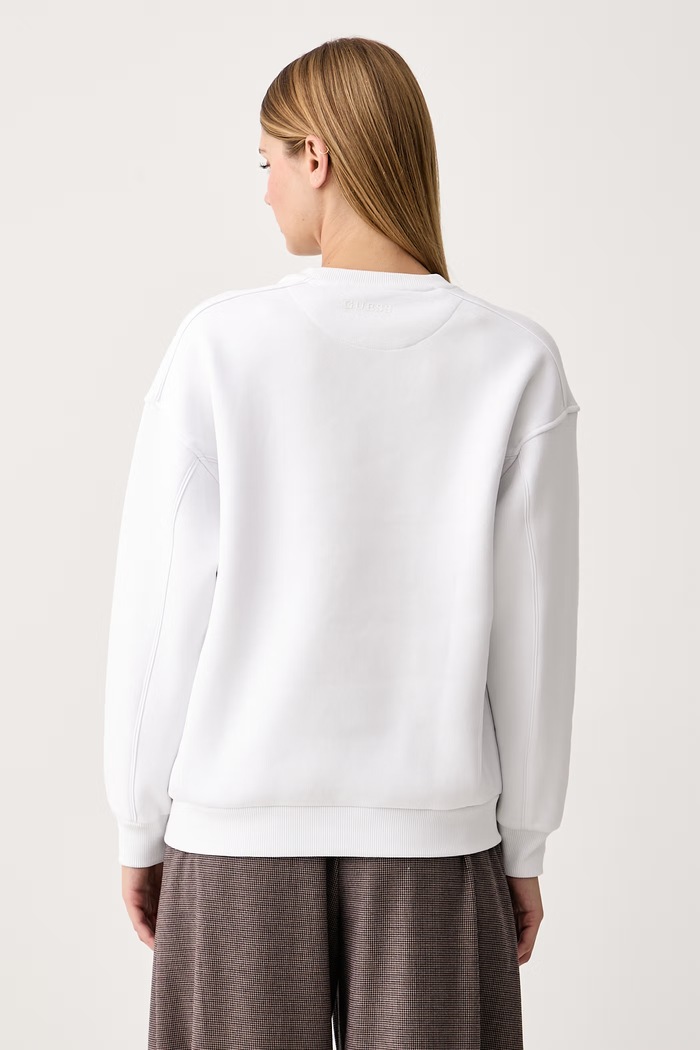 Odzież Guess Bluza damska z bawełną W6YQ17.K4355 biały