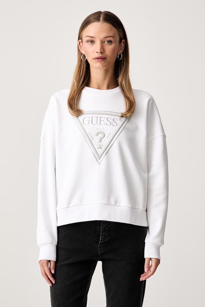 Guess bluza damska bawełniana biały W6YQ14.K4352