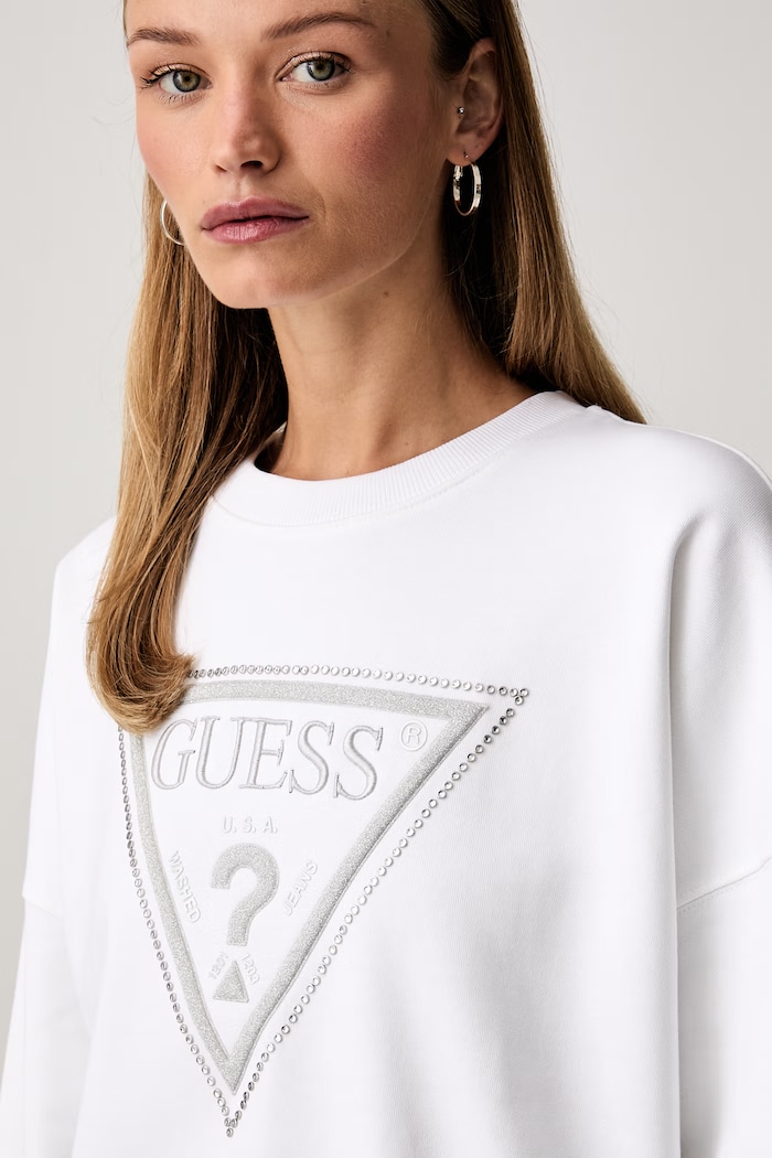 Guess bluza damska bawełniana biały W6YQ14.K4352