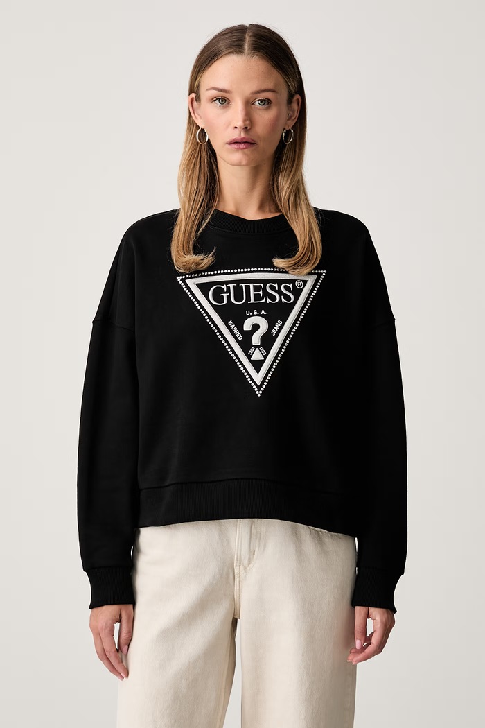 Guess pulover ženski bombažen črna W6YQ14.K4352