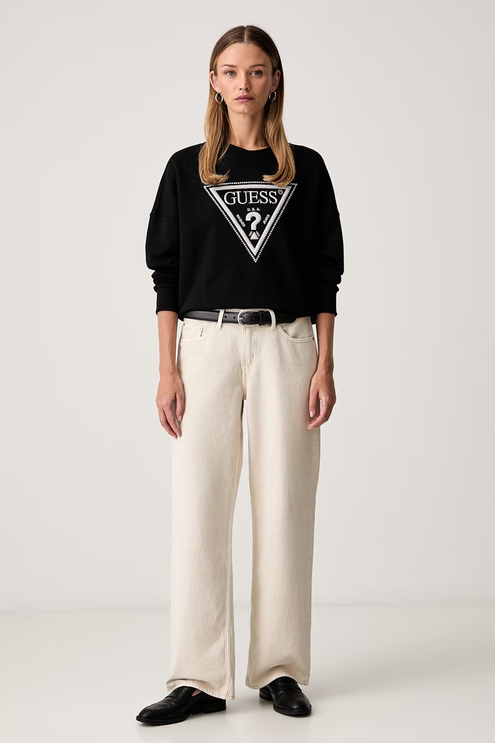 Guess pulover ženski bombažen W6YQ14.K4352 črna AW26