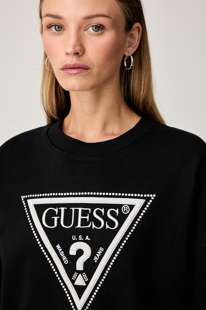 Guess pulover ženski bombažen črna W6YQ14.K4352