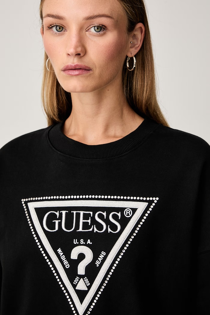 Guess pulover ženski bombažen črna W6YQ14.K4352