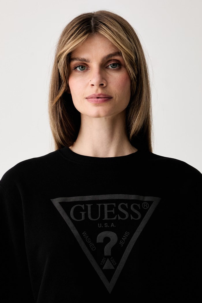 Guess μπλούζα γυναικεία με βαμβάκι μαύρο W6YQ04.K3858