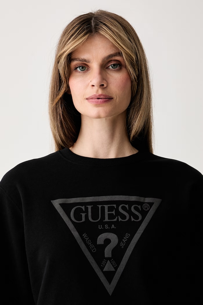 Guess bluza damska z bawełną czarny W6YQ04.K3858