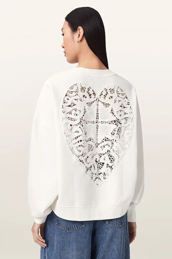 AllSaints bluza damska z bawełną ESME beżowy W150JE