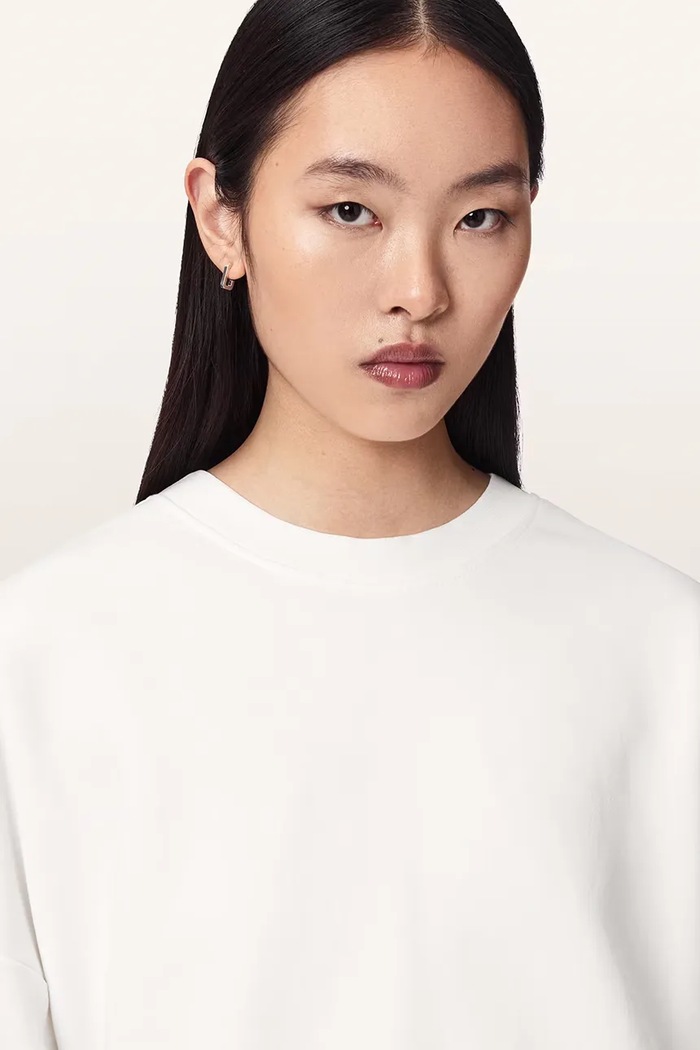 AllSaints bluza damska z bawełną ESME beżowy W150JE