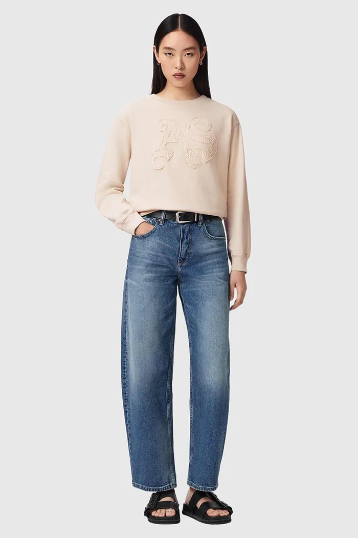 Îmbrăcăminte AllSaints hanorac pentru femei, din bumbac INSIGNIA W198JE bej