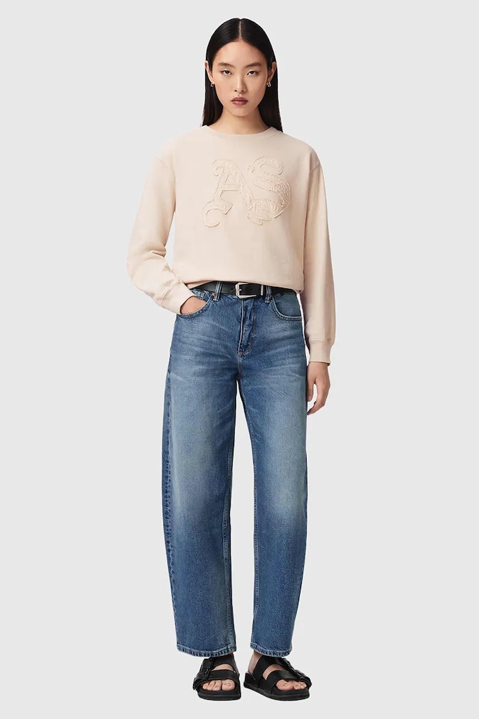 Îmbrăcăminte AllSaints hanorac pentru femei, din bumbac INSIGNIA W198JE bej