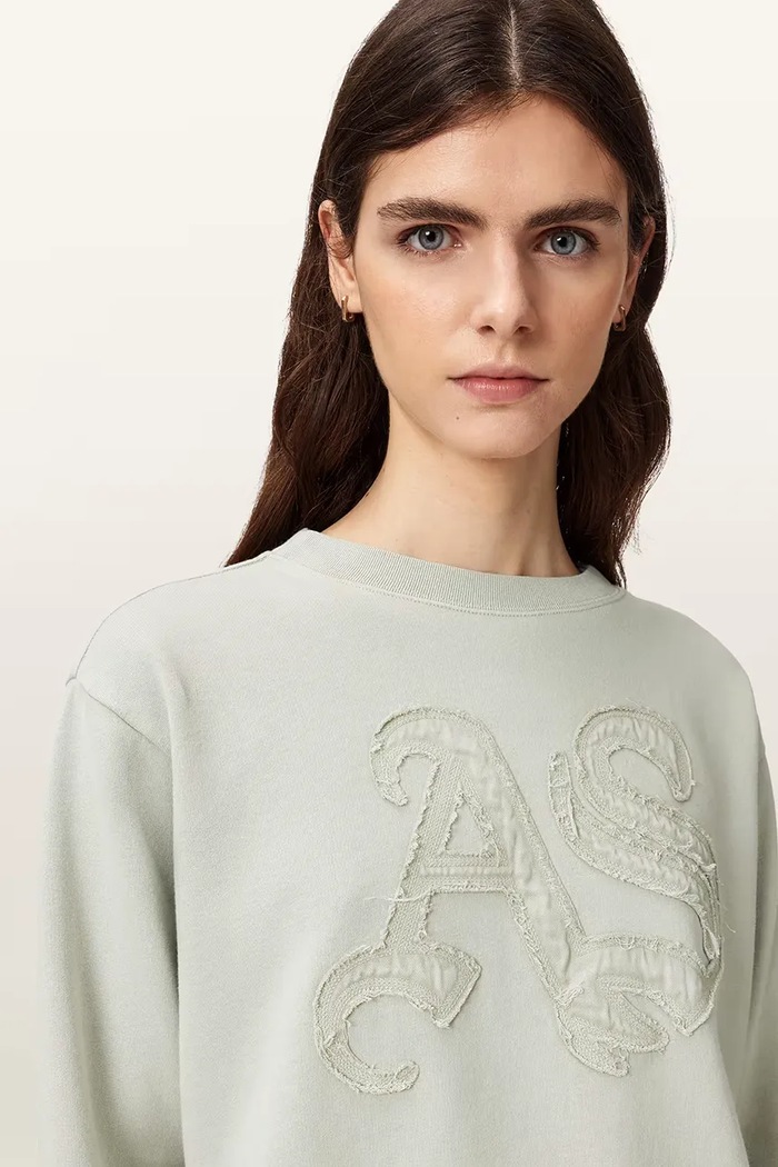 AllSaints hanorac pentru femei, din bumbac INSIGNIA verde W198JE