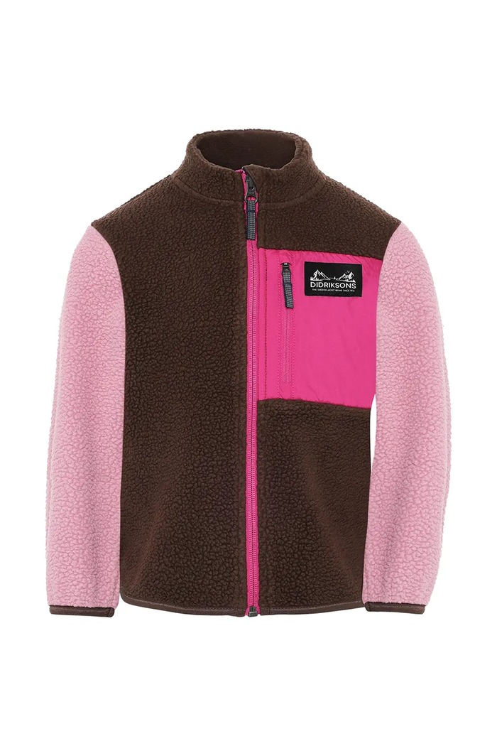Didriksons Bluza rozpinana dziecięca polarowa ANTEN KIDS FULLZIP 2 506323.G różowy AW26