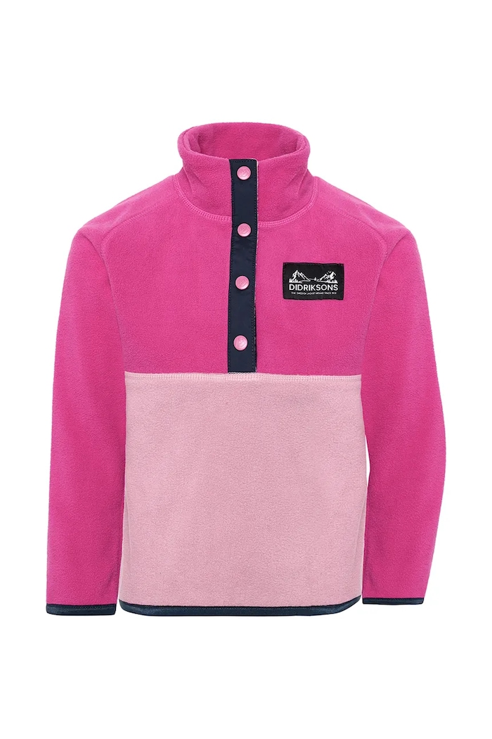 Didriksons Bluza dziecięca polarowa MONTE KIDS HALF BU 6 506309.G różowy AW26