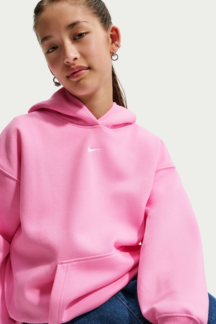Bluza oversize dziecięca z bawełną Studio Nike Sportswear Nike różowy IM4964