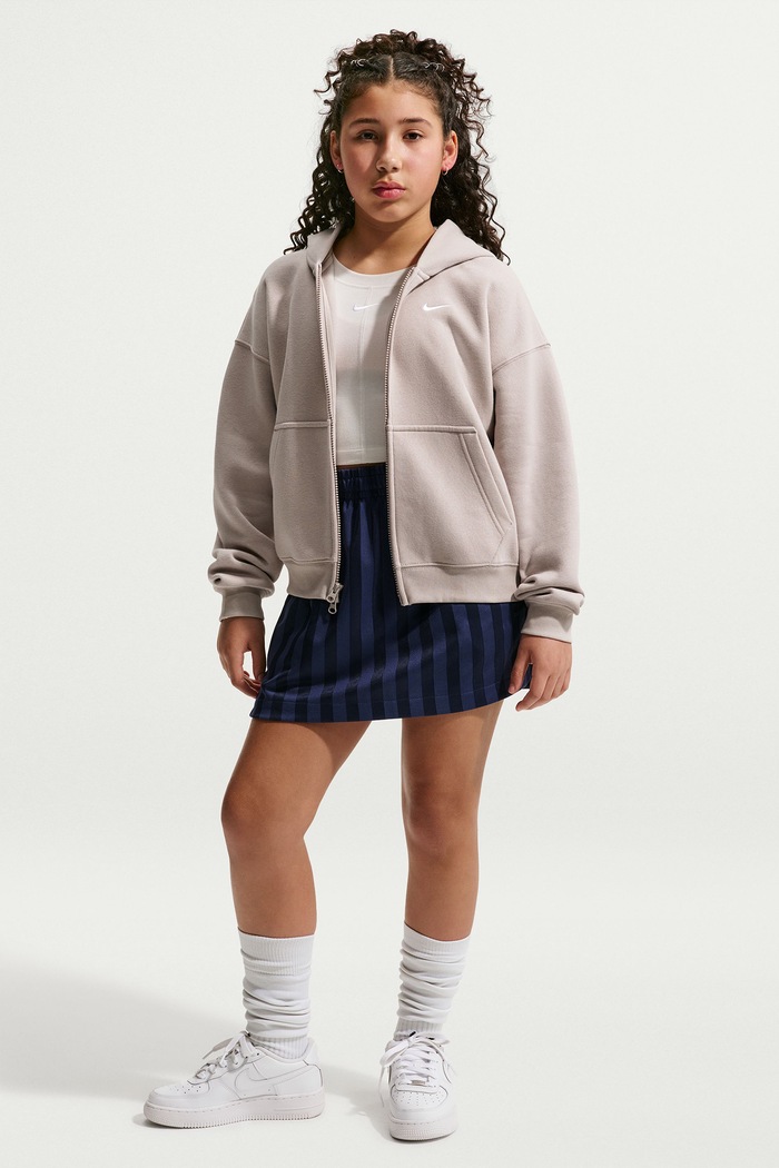 Nike Bluza rozpinana z kapturem dziecięca z bawełną Nike Sportswear Studio Fleece szary IM4904