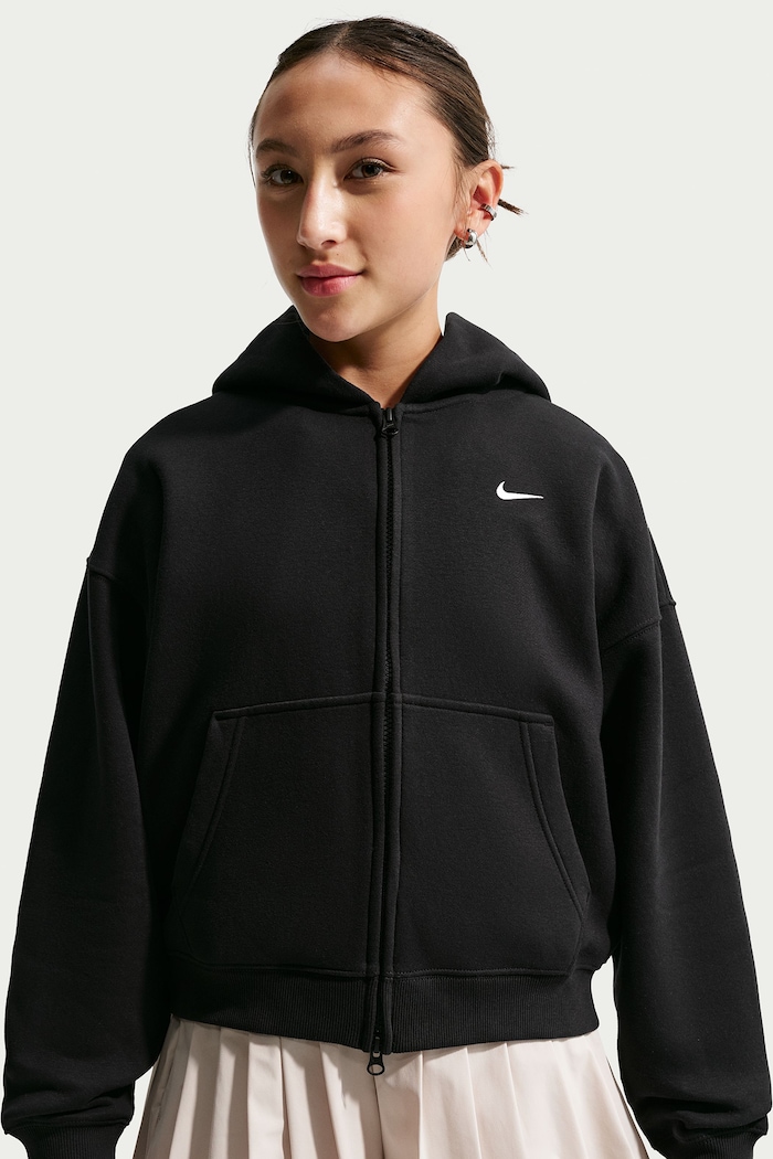 Bluza rozpinana z kapturem dziecięca z bawełną Nike Sportswear Studio Fleece Nike IM4904 czarny