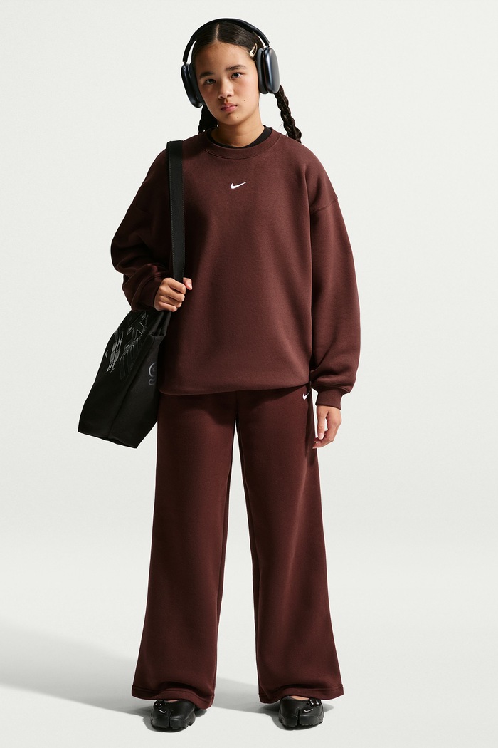 Nike Bluza dziecięca z bawełną Nike Sportswear Studio bordowy IM4947