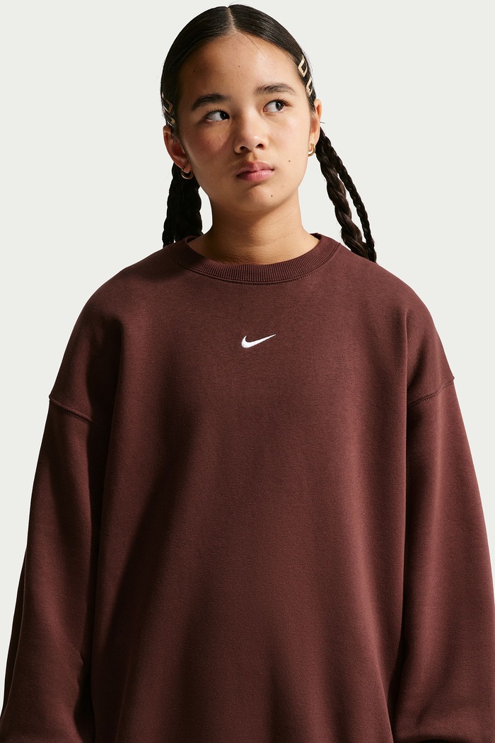 Bluza dziecięca z bawełną Nike Sportswear Studio Nike IM4947 bordowy