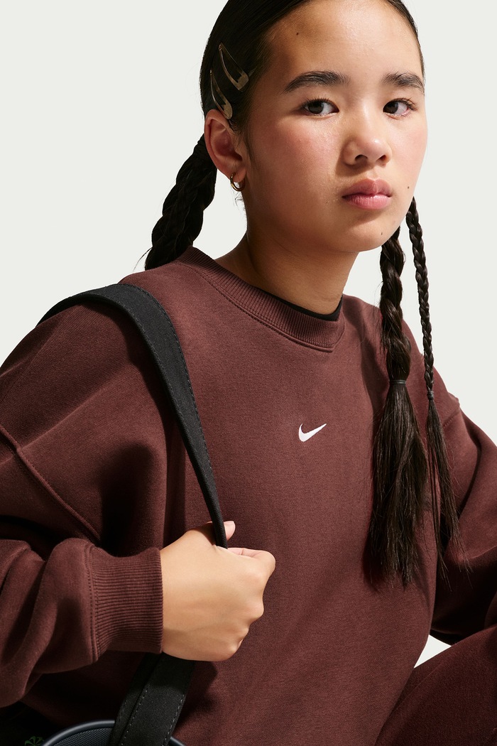 Bluza dziecięca z bawełną Nike Sportswear Studio Nike bordowy IM4947