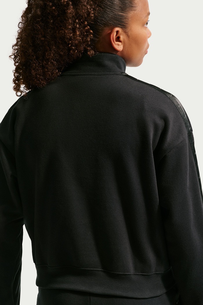 Dziewczynka Nike Bluza dziecięca z bawełną Nike Sportswear Studio Fleece IM4932 czarny