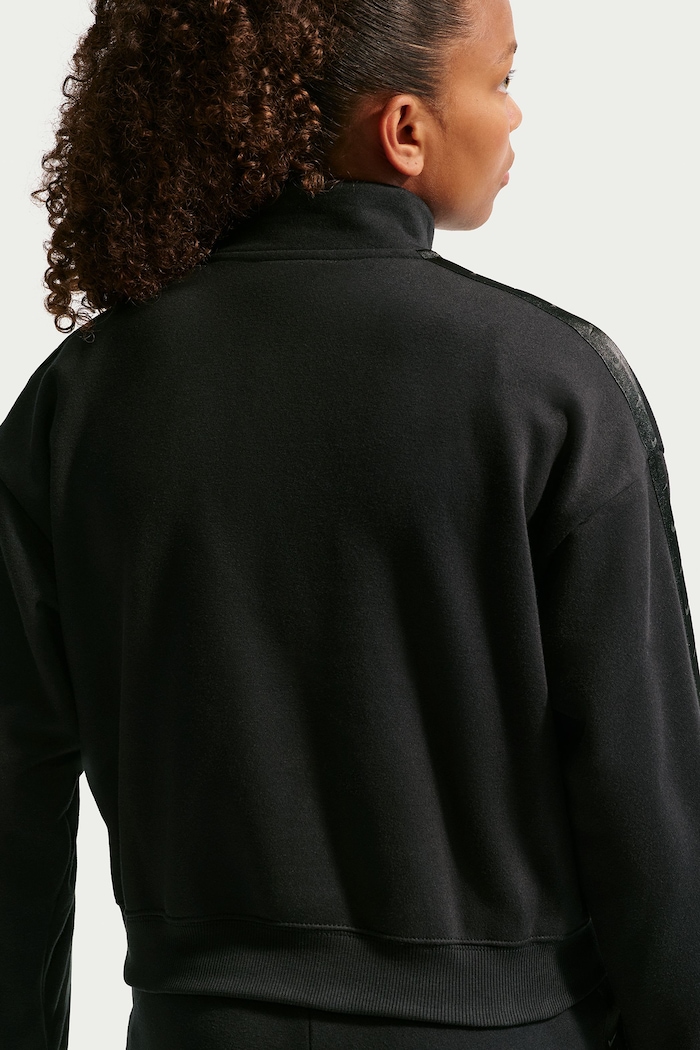Dziewczynka Nike Bluza dziecięca z bawełną Nike Sportswear Studio Fleece IM4932 czarny