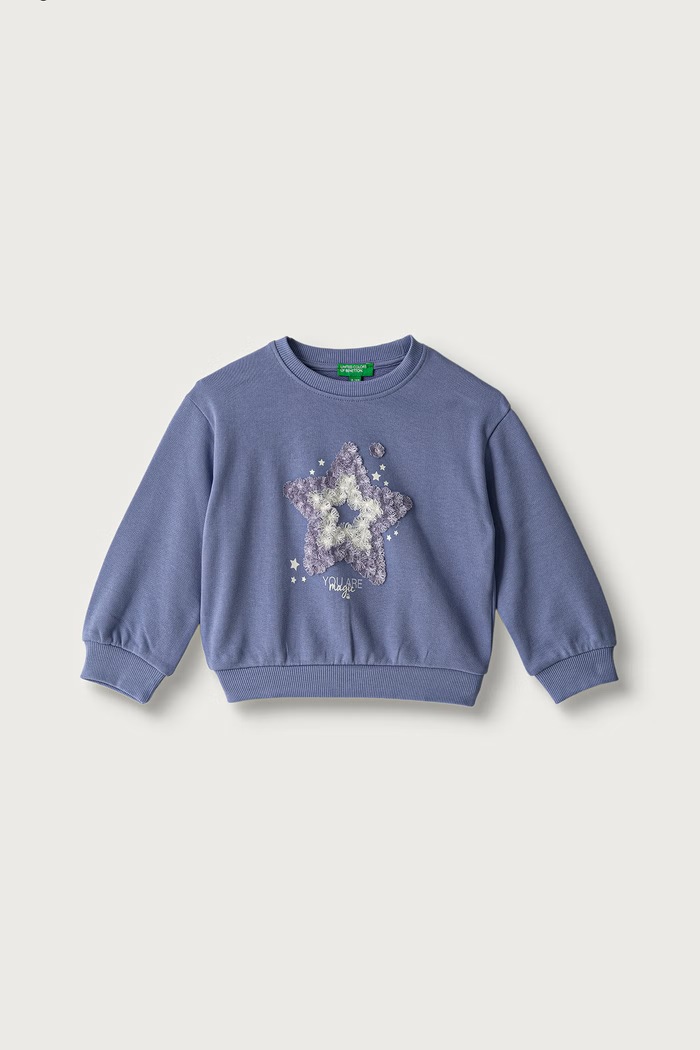 United Colors of Benetton Bluza dziecięca bawełniana fioletowy 3J70G10NJ.P.Seasonal