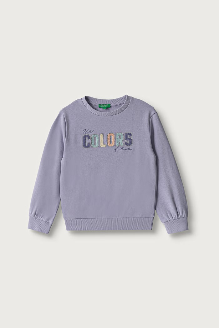 United Colors of Benetton Felpa per bambini in cotone violetto 3J70G10NG.P.Seasonal