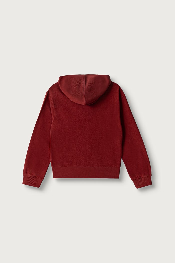 United Colors of Benetton Bluza rozpinana z kapturem dziecięca bawełniana 3J68C506D.G.Seasonal czerwony AW26