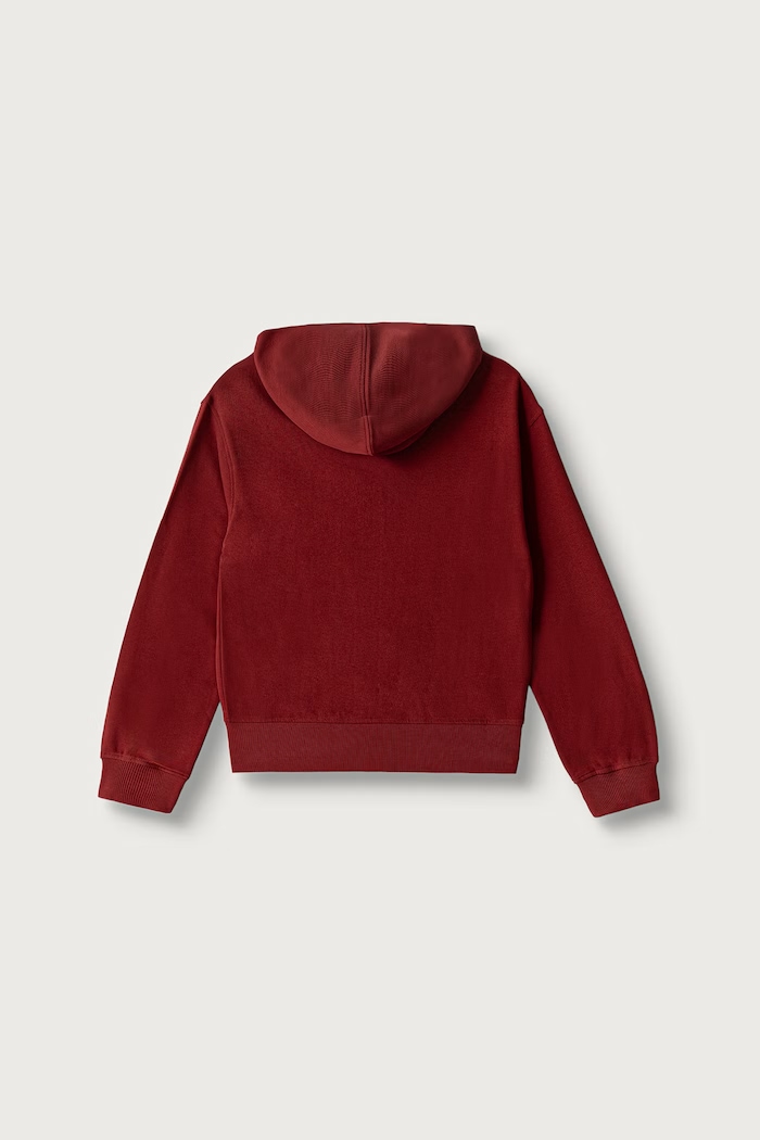 United Colors of Benetton Bluza rozpinana z kapturem dziecięca bawełniana 3J68C506D.G.Seasonal czerwony AW26