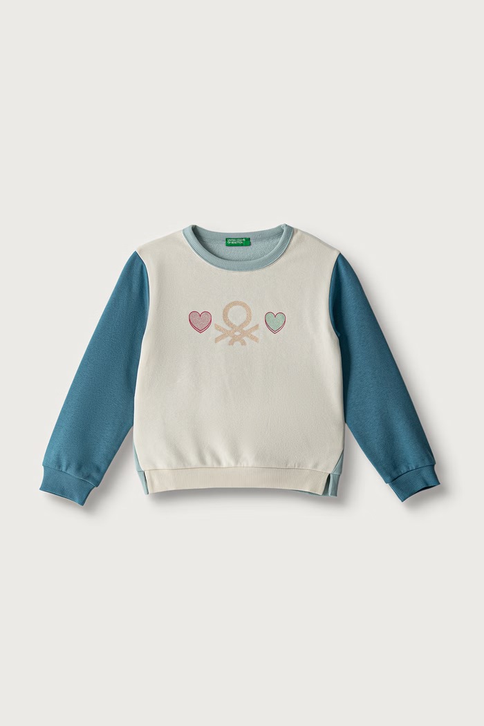 United Colors of Benetton Hanorac pentru copii cu bumbac verde 39M2G10KY.P.Reproposal